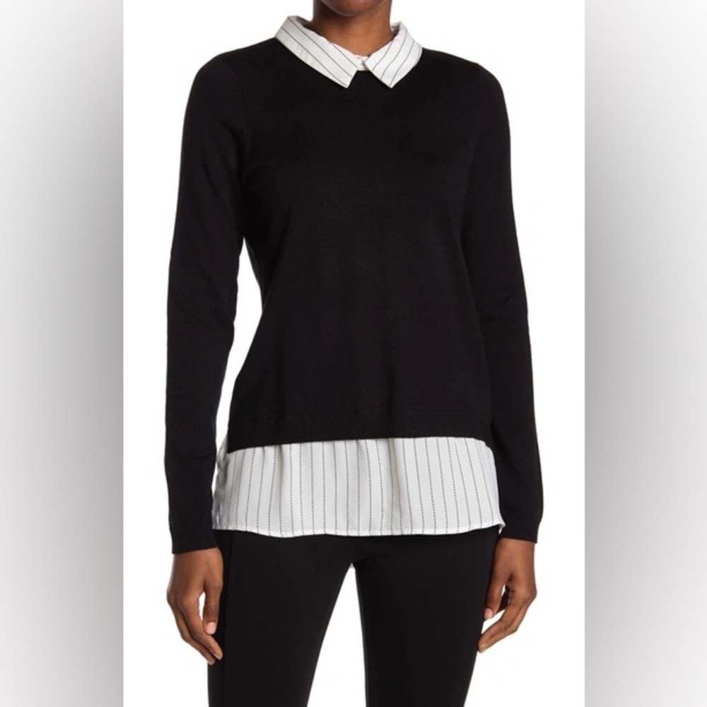 Adrianna Pappell | Vneck Twofer Sweater Size M